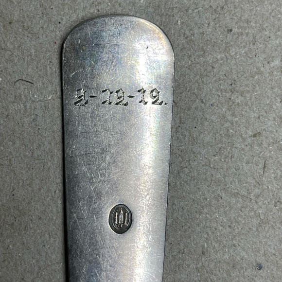 Christian F Heise Shell Tip Denmark Sterling 1911 Child’s Spoon Monogram P.A. 19 - Picture 4 of 7